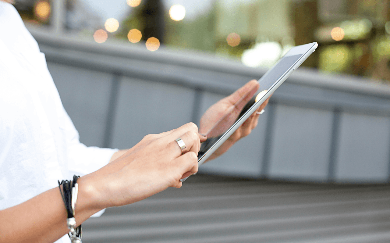 A person using a tablet