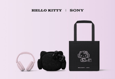 Sony headphones with custom Hello Kitty accessories